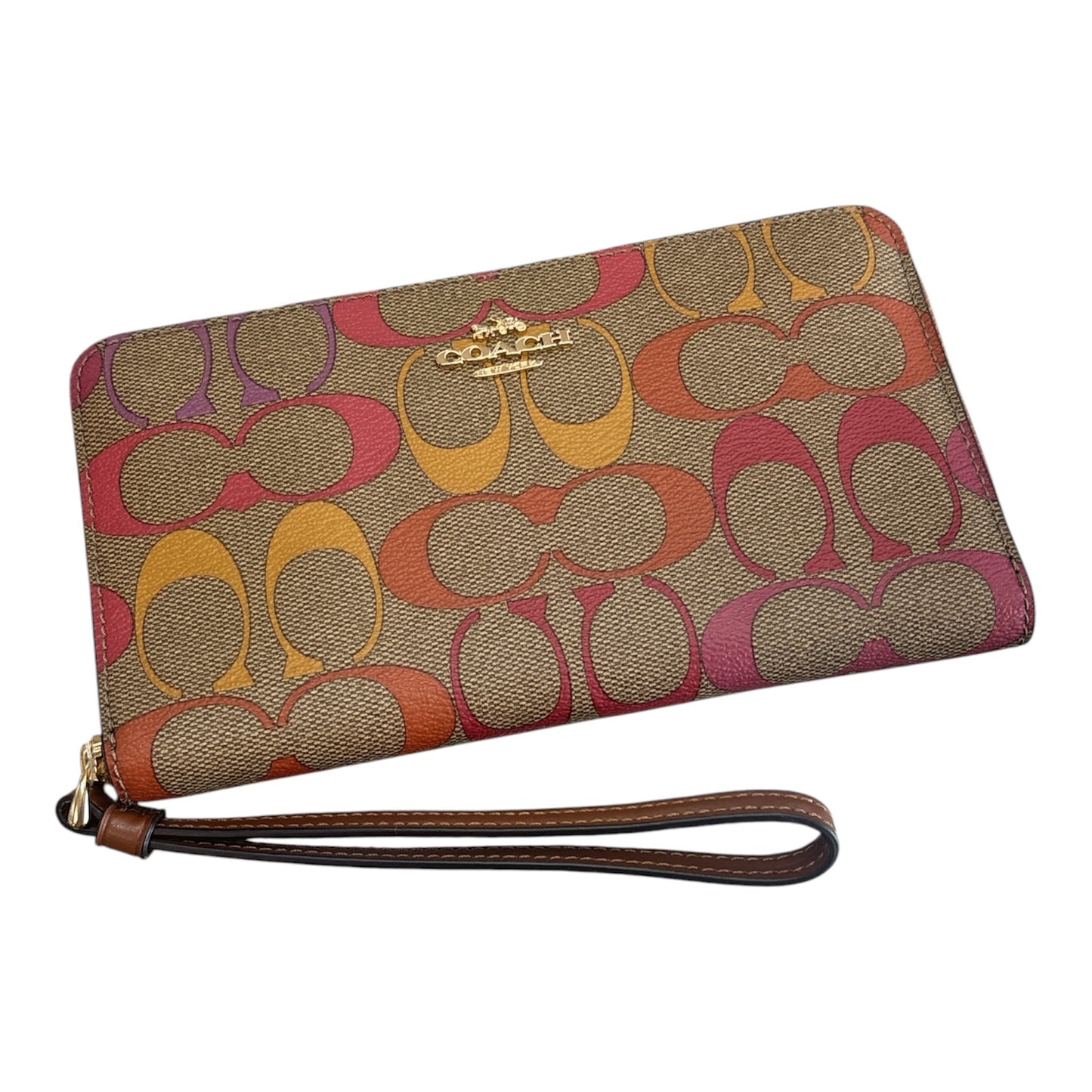 Designer NEW Coach Brown/Multi-Color Wristlet