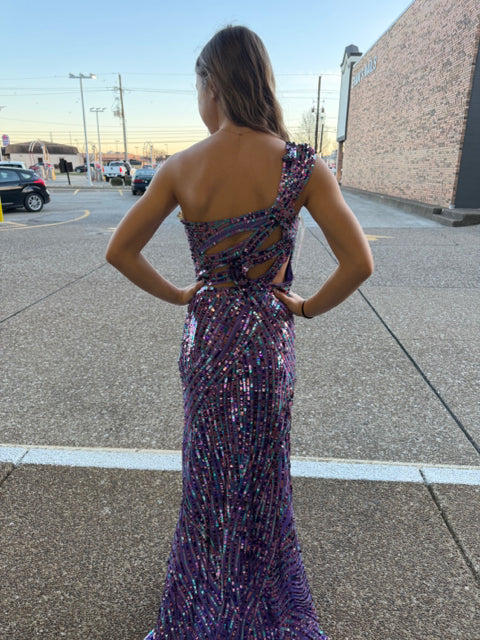 Size 4 Cassandra Stone Purple Women's Prom