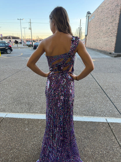 Size 4 Cassandra Stone Purple Women's Prom