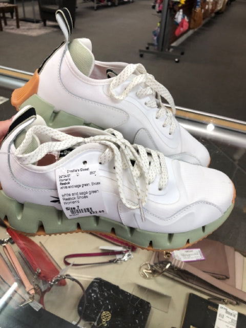 white and sage green Reebok Shoes Women's
