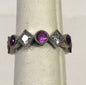 Platinum Moissanite Pink Sapphire Ring Size 6