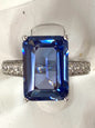 Sterling Silver Blue White CZ Ring JTV Size 8