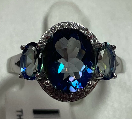 Sterling Silver Blue Petalite Ring Size 8 New w/ Tags JTV