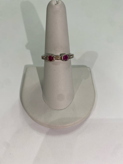 Sterling Silver Ruby Ring Size 7