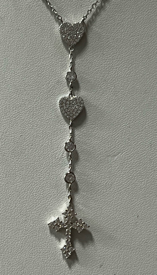 Sterling Silver CZ Necklace Pendant Chain New JTV