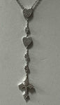 Sterling Silver CZ Necklace Pendant Chain New JTV