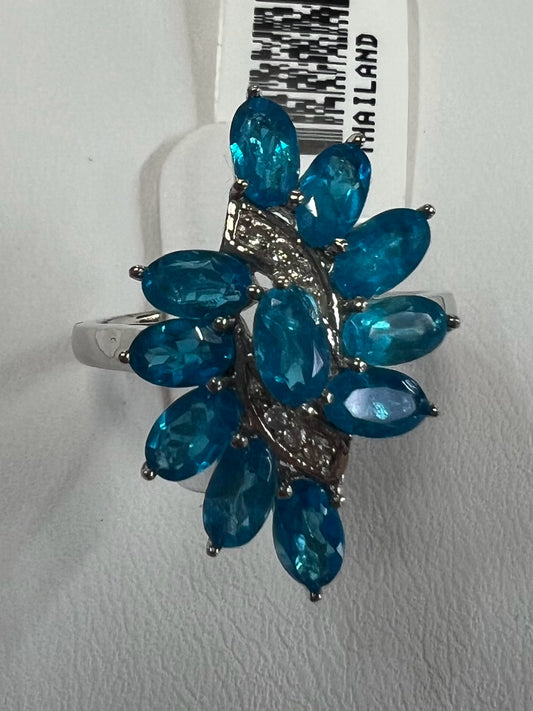 Sterling Silver Neon Apatite Ring JTV New w/ Tags Size 8