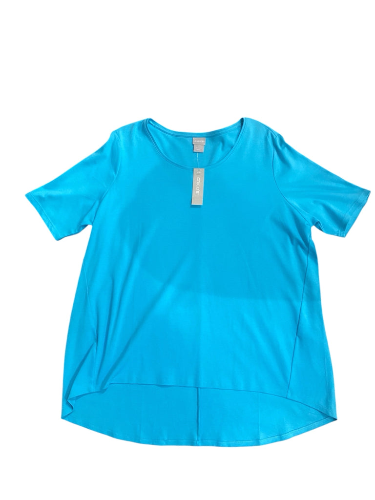 Blue Chico's NEW Short Sleeve Shirt Women's