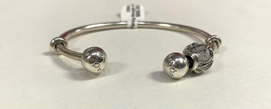 Pandora Sterling Bangle Bracelet w/ Charm