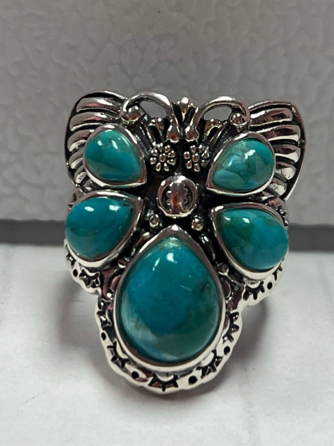 Sterling Silver Turquoise Ring Size 8 JTV New w/ Tags
