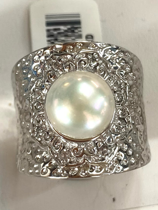 Sterling Silver Pearl Ring Size 9 New w/ Tags JTV