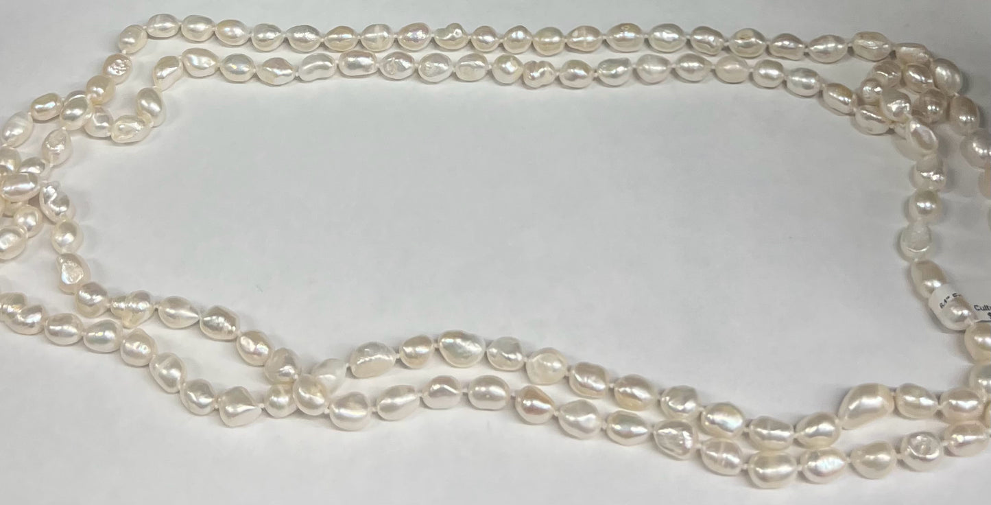 64" Endless Cultured FW Pearls New JTV