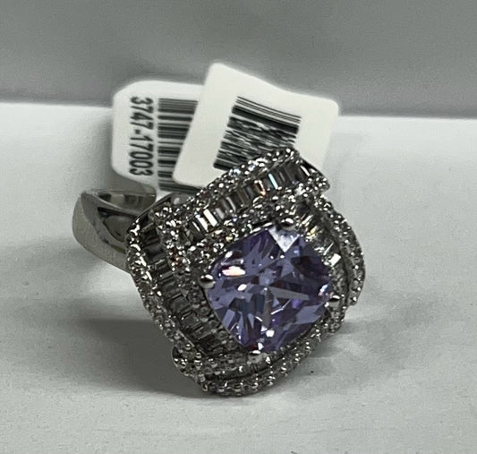 Sterling Silver CZ Ring Size 8 Lavender CZ New w/ Tags JTV