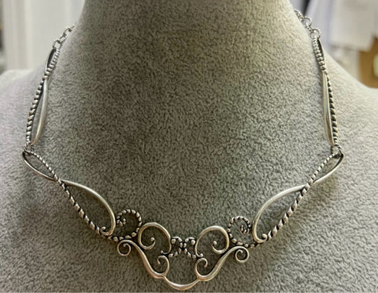 Carolyn Pollack Relios 17" Sterling Silver Necklace Scroll Necklace
