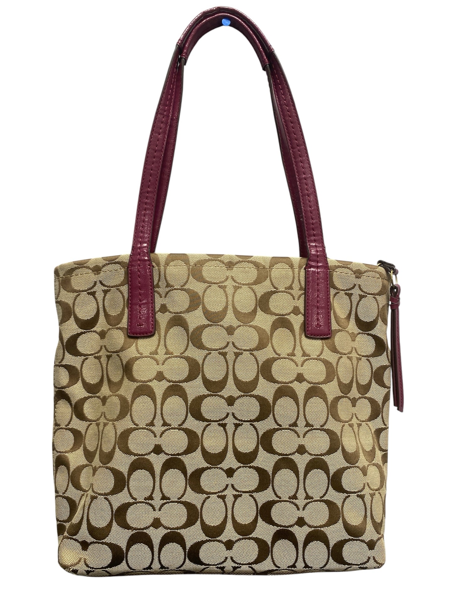 Designer Coach Beige/Raspberry Handbag