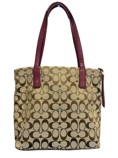 Designer Coach Beige/Raspberry Handbag