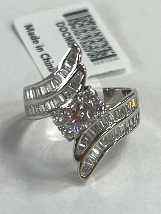 Sterling Silver CZ Ring Size 8 New w/ Tags JTV