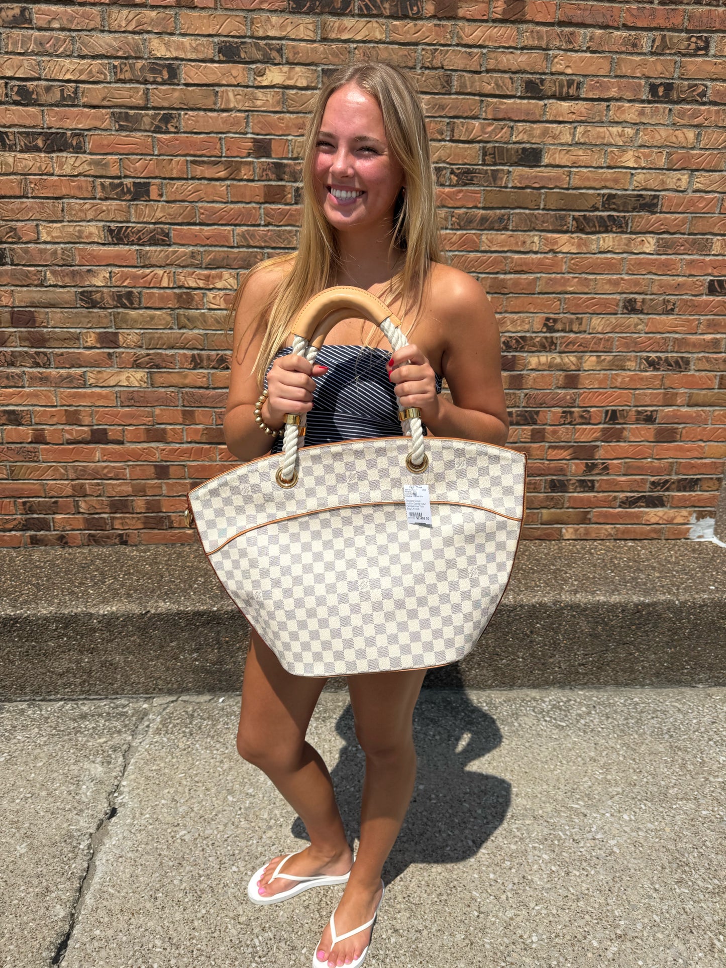 Designer Louis Vuitton Damier Azur Handbag