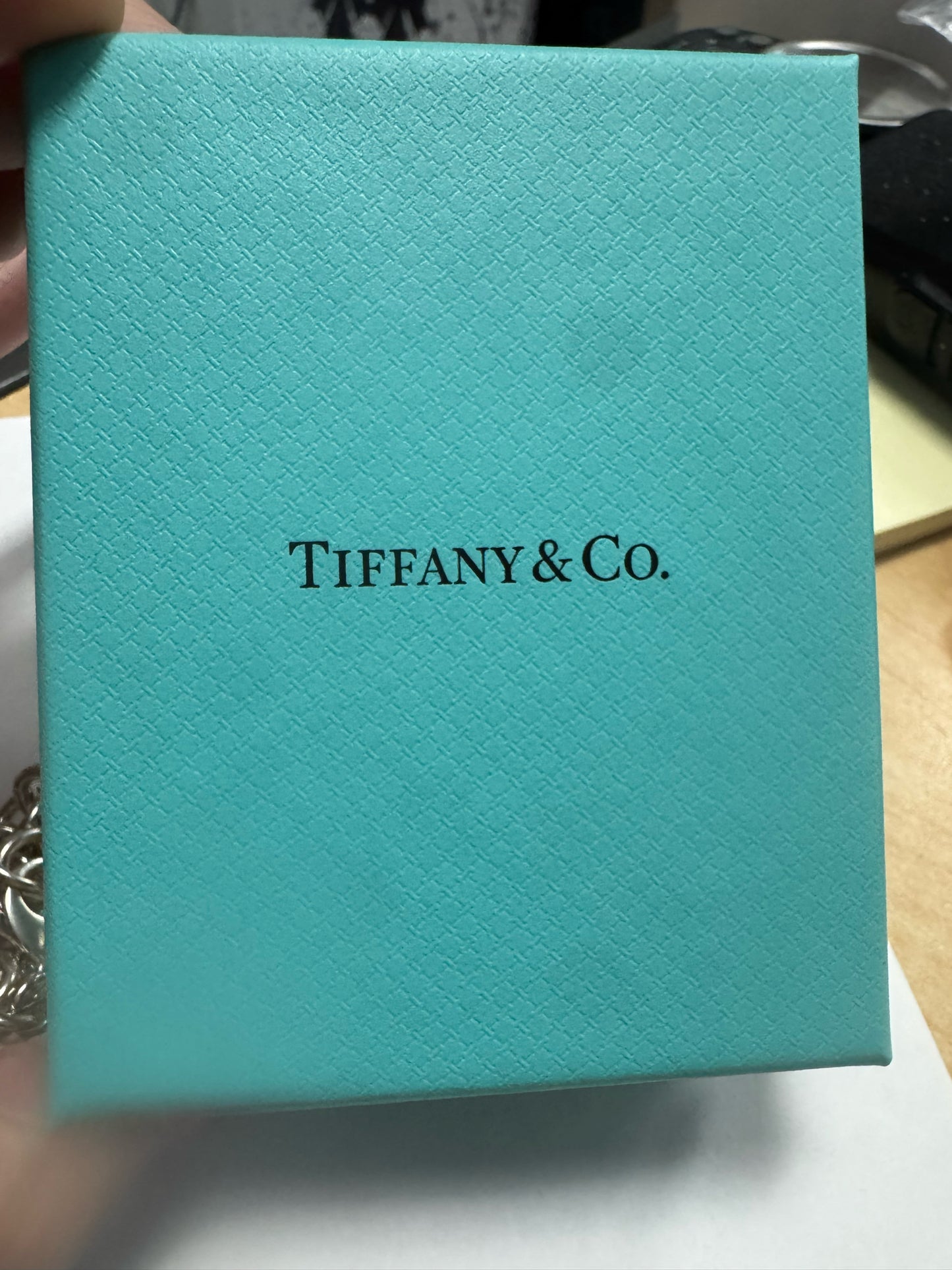 Tiffany & Co. 8" Sterling Silver Round Tag Classic Bracelet w/ Box