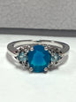 Sterling Silver Paraiba Blue Opal Ring JTV New Size 8