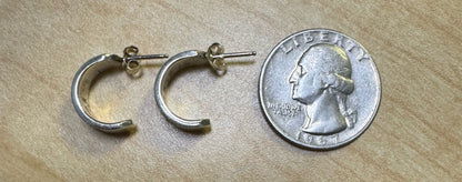 Rhoda Jack 14K Yellow Gold & Sterling Silver Native Bear Half Hoop Earrings