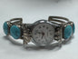 Sterling Silver Turquoise Timex Cuff Watch w/ New Battery