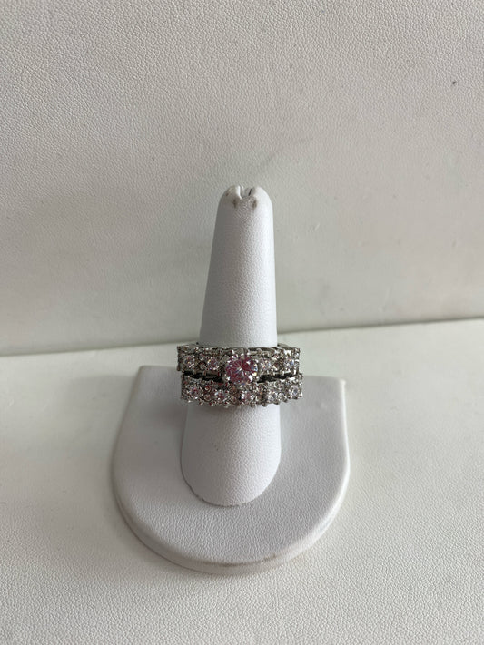 Sterling Silver CZ Wedding Set SZ 9