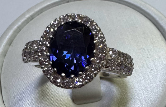 Sterling Silver CZ Ring SZ 8.5