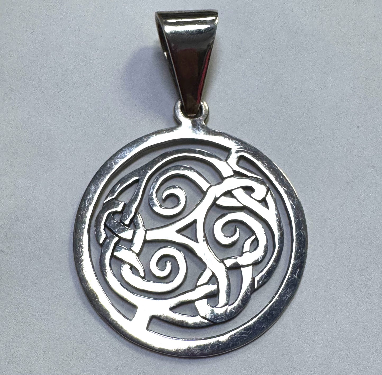 Vintage Retired Silpada Celtic Triskele Knot 3" Sterling Silver 925 Pendant