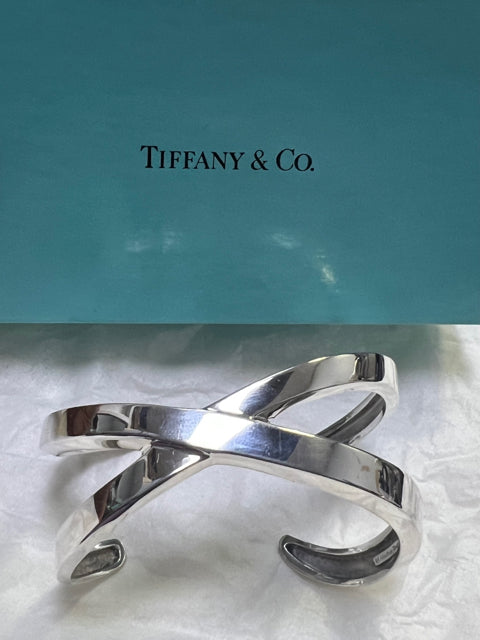 Tiffany & Co. Paloma Picasso Sterling Silver Graffiti X Cuff Bracelet w/ Box