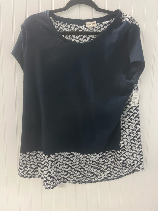 Navy/White Maison Jules Short Sleeve Shirt Women's