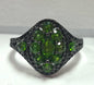 Sterling Silver Chrome Diopside Black Spinal Ring New JTV Size 8