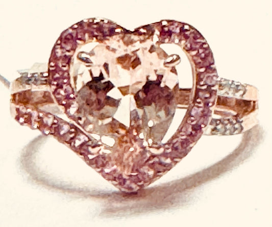 10k Rose Gold Morganite Ring New w/ Tags JTV Size 8
