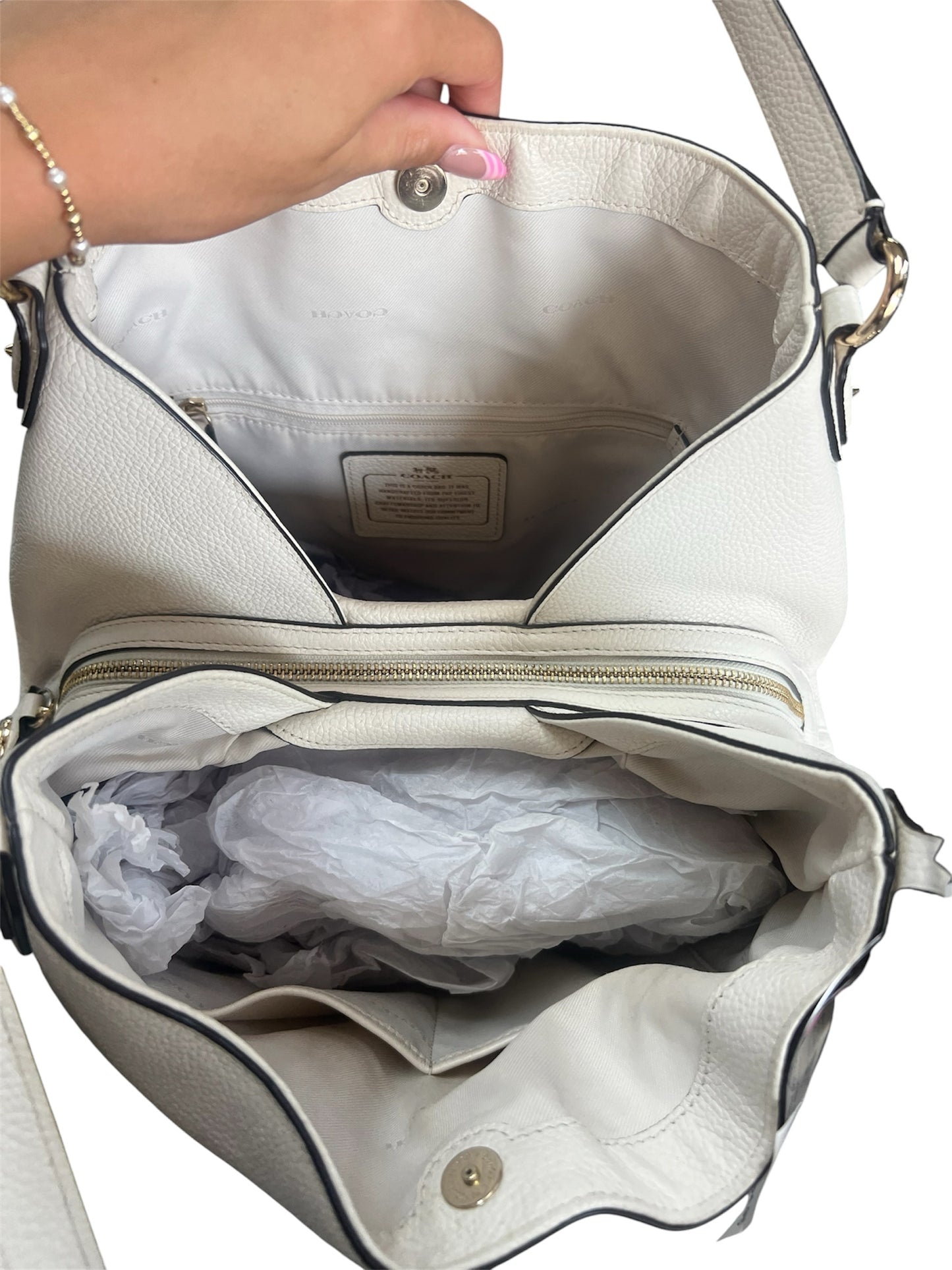 Designer Coach White Handbag