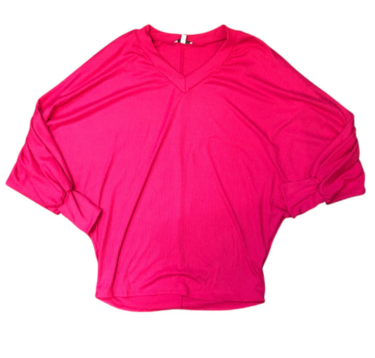 Hot Pink White Birch Long Sleeve Shirt Women's Medium