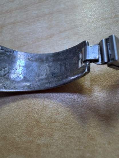 Silver Native American Inlaid Chip Turquoise Stretch Watch Band