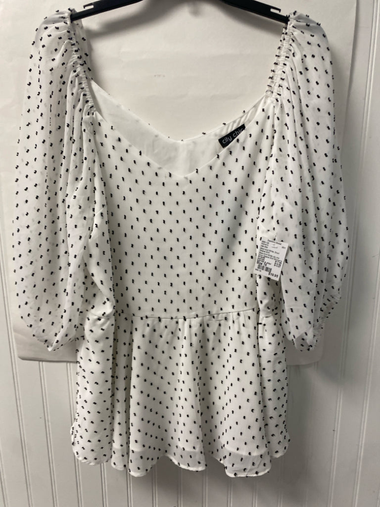 Black And White city chic Short Sleeve Shirt Women's