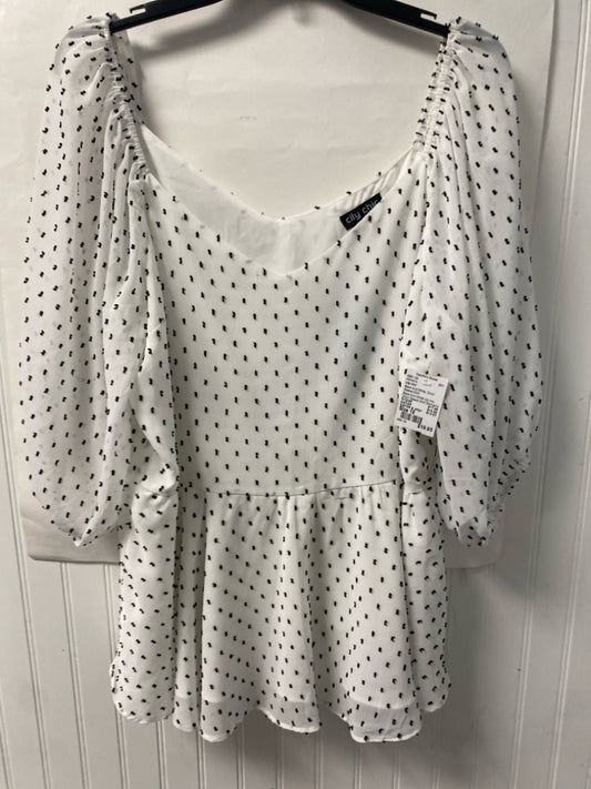 Black And White city chic Short Sleeve Shirt Women's