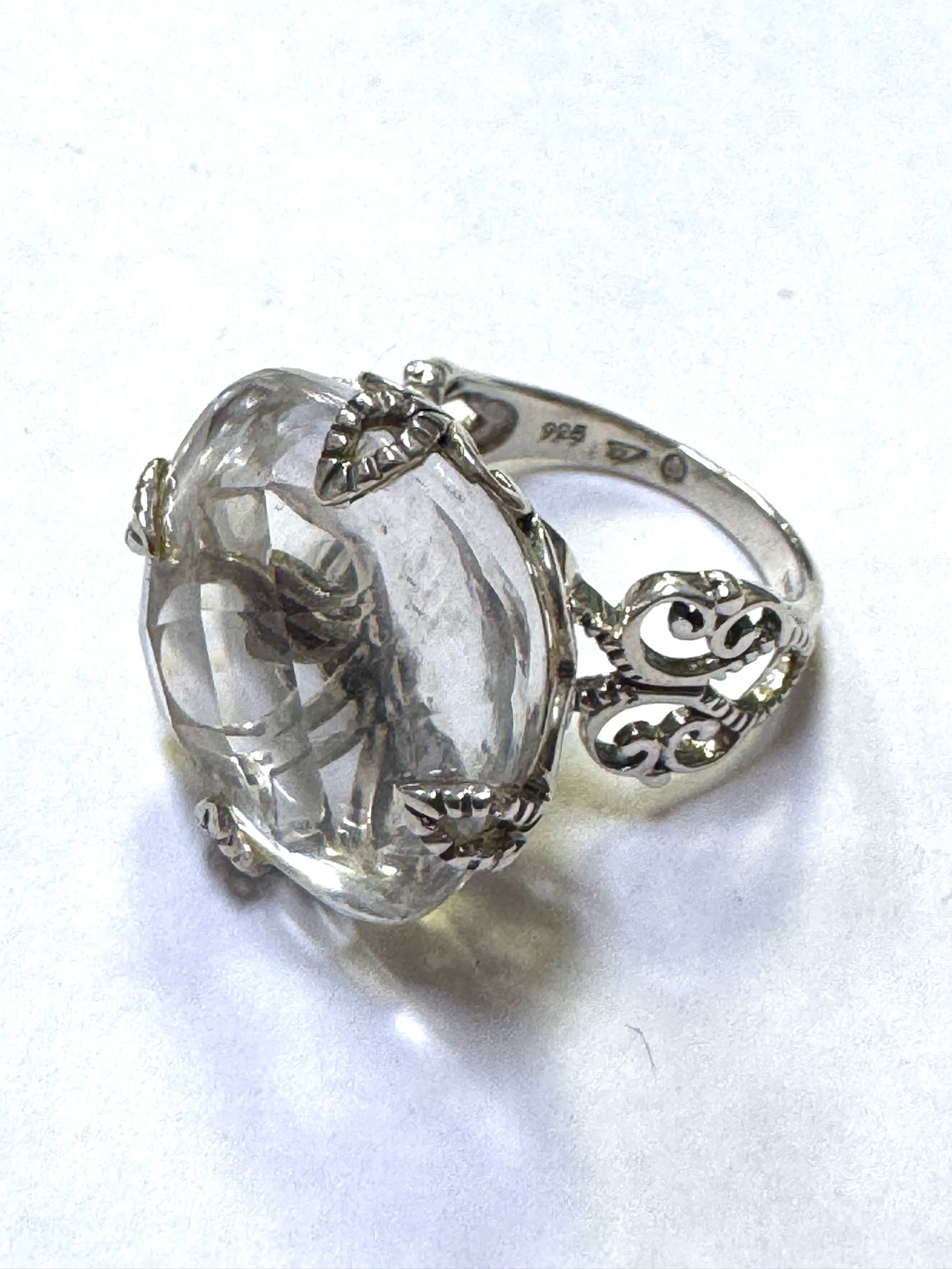 Silpada R2286 HUGE Crystal Rock Sterling Silver Artisan Design Ring Size 5