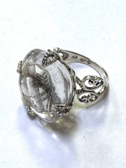 Silpada R2286 HUGE Crystal Rock Sterling Silver Artisan Design Ring Size 5