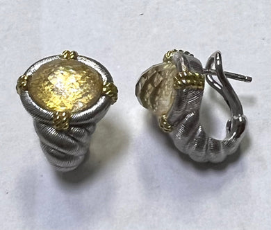 Judith Ripka Sterling Silver & 14K Gold Clad & Gold Leaf Doublet Earrings