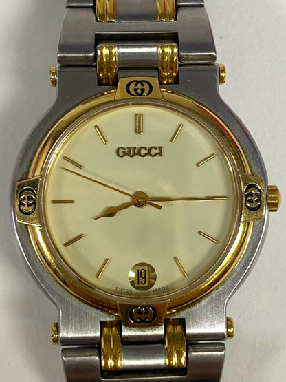 Gucci Watch 9000M Two Tone Vintage New Battery