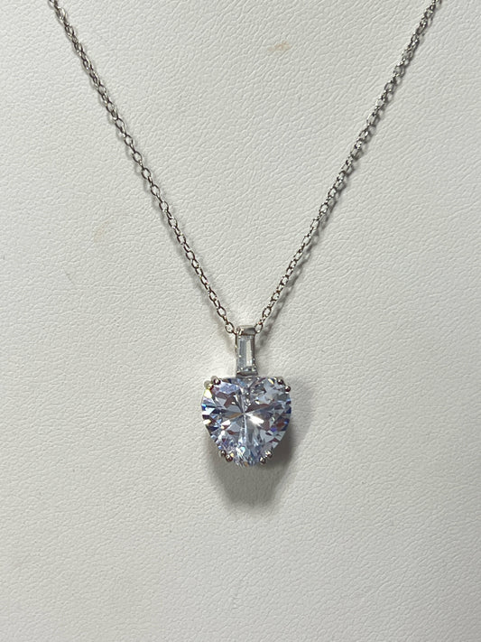 Sterling Silver CZ Necklace Pendant Chain New JTV