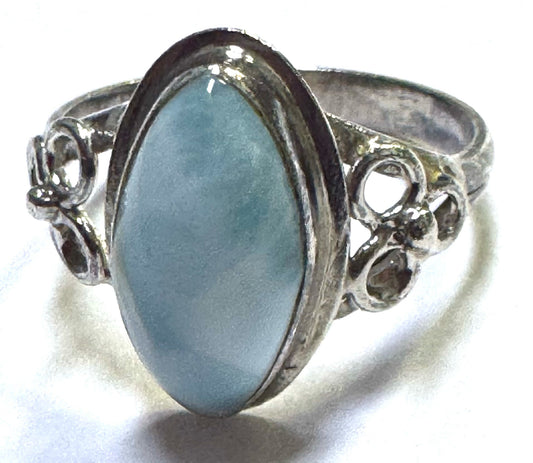 Sterling Silver Larimar Ring Size 9