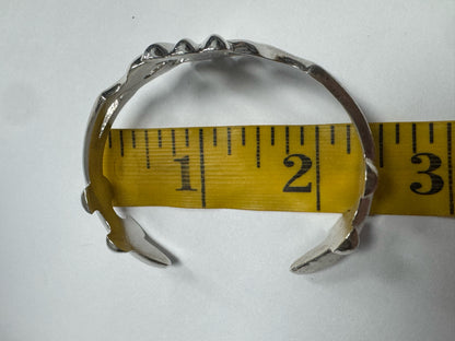 Francis FL Begay Sterling Silver Navajo Sandcast Cuff Native American Bracelet