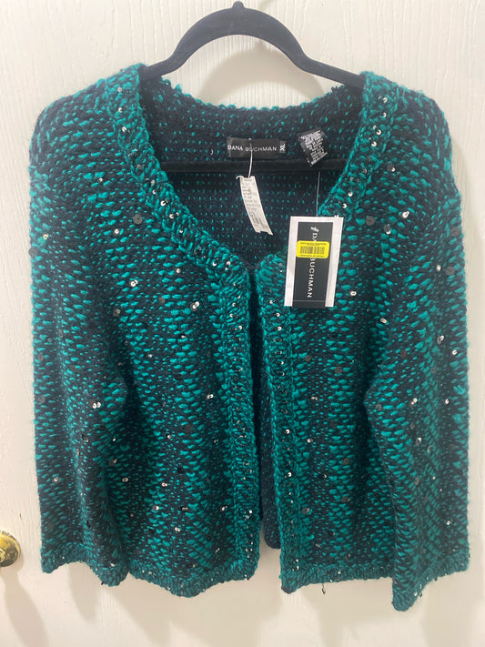 Black/Green Dana Buchman BOUTIQUE NEW Cardigan Women's