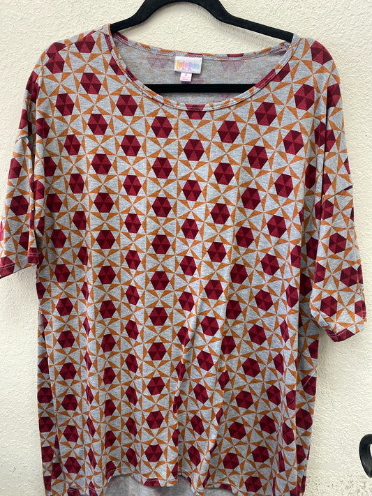 Red/Gray LulaRoe Short Sleeve Shirt Women's