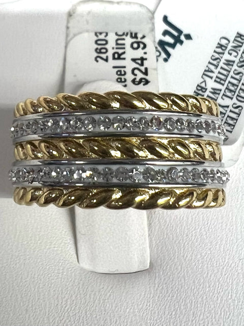 Gold Over Sterling Eterno 9.91 ct tw  Ring CZ New w/ Tags Size 8 Bella Luce