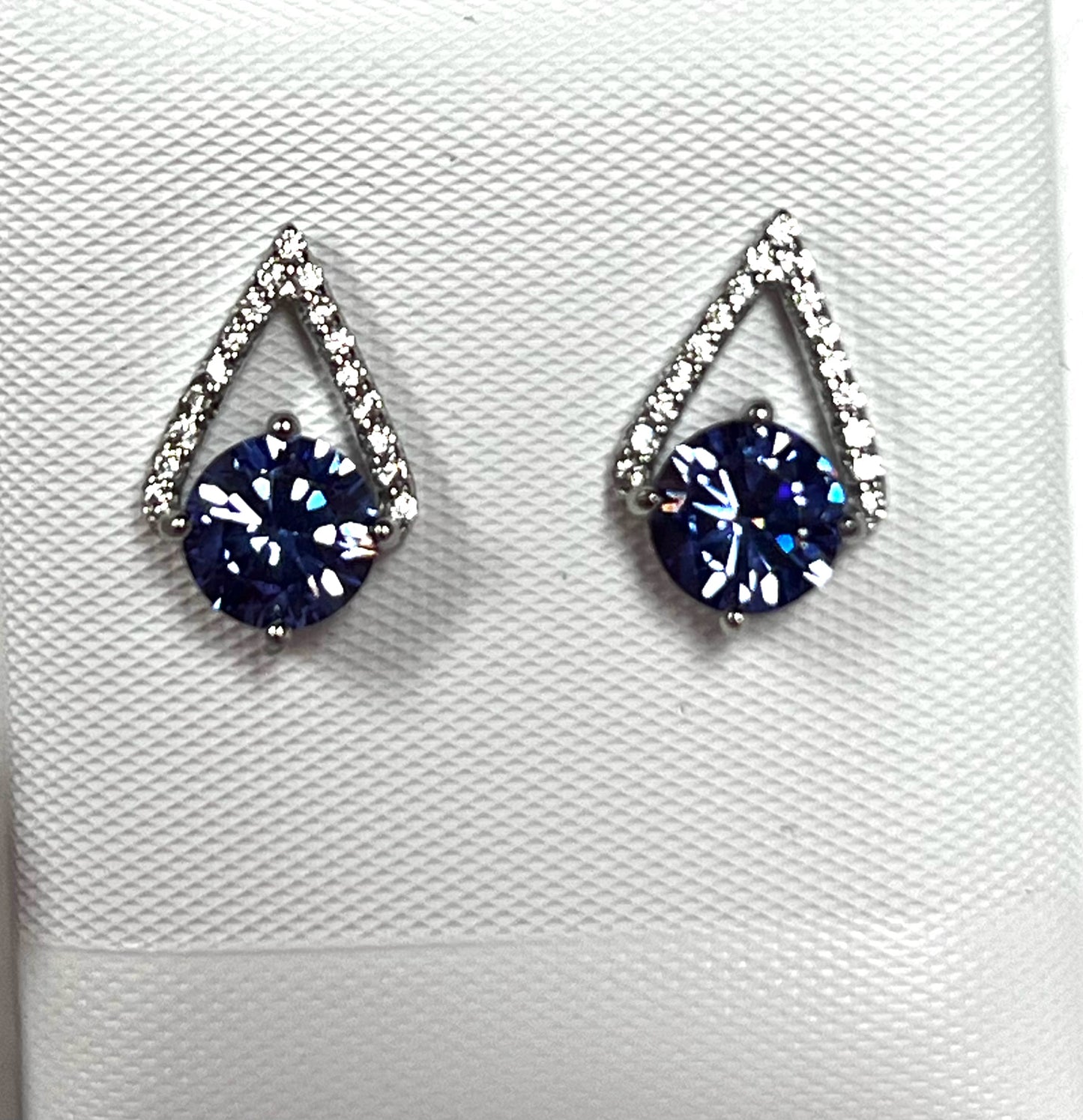 Sterling Silver Tanzanite Earrings New JTV