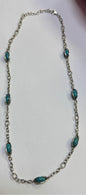 WHITNEY KELLY Necklace WK 925 China Sterling Silver Turquoise Necklace 26"